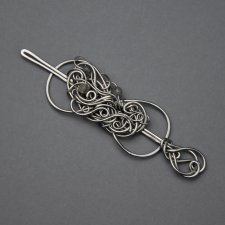 Spinka do włosów ze szpilką ozdobna labradoryt, wire wrapping