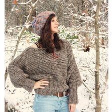 SWETER  HANDMADE MOHER Z WEŁNĄ