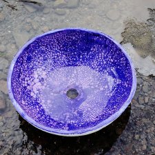 Duża Umywalka, umywalka Fioletowa, umywalka nablatowa, umywalka ceramiczna, umywalka gliniana, umywalka ręcznie robiona