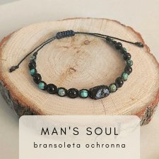 Męska bransoleta ochronna z obsydianem
