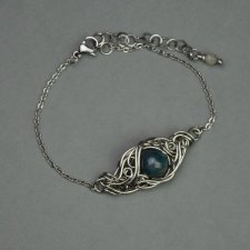 Bransoletka apatyt, stal chirurgiczna, wire wrapping