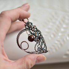 Demeter - naszyjnik wire wrapping z bawolim okiem