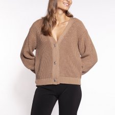 Kardigan z ozdobnymi guzikami - SWE263 mocca MKM
