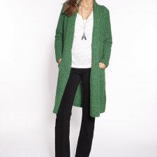 Swetrowy płaszcz - PA015 zielony MKM