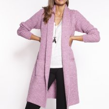 Swetrowy płaszcz - PA015 róż MKM