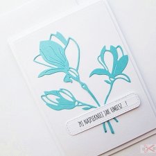 Kartka Uniwersalna - turkusowe kwiaty