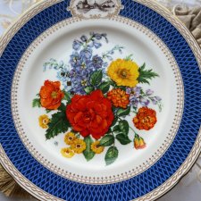 Exclusively! ༺❤༻ ROYAL HORTICULTURAL - WEDGWOOD 1983 ༺❤༻ Obraz na  porcelanie ༺❤༻ Piękny ༺❤༻ Chelsea Flower Plate.