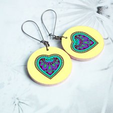 FOLK HEART -Kolczyki z grafiką