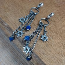 Kolczyki z gwiazdkami i lapis lazuli