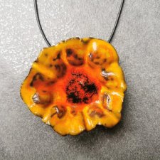 Naszyjnik ceramiczny kwiat żółty duży
