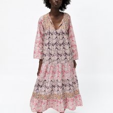 ZARA - MAXI SUKIENKA W KWIATY - BOHO - XS