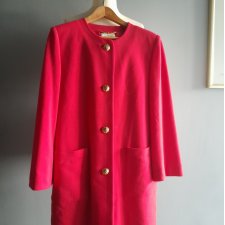 DESARBRE luksusowy czerwony płaszcz 42