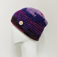 Czapka beanie klasyczna kolorowa szydełkowa