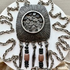 Projekt Astri Holthe ❤ Vintage Norway Pewter Necklace ❤ Duży naszyjnik, lata 70-te. XXw. ❤