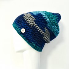 Czapka beanie smerf kolorowa szydełkowa uniseks