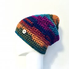 Czapka beanie smerf kolorowa szydełkowa