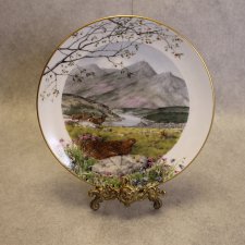 Porcelanowy Angielski Kolekcjonerski Talerz Franklin Porcelain Plate Peter Barrett Franklin SEPTEMBER ON THE MOORS PORCELAIN PLATE OF THE MONTH