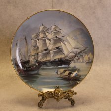 Porcelanowy Angielski Kolekcjonerski Talerz Franklin Porcelain Plate Franklin Porcelain The Great Clipper Ships "Sea Witch" Plate 1981 Sea W