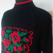 Sweter vintage wełna jagnięca angora rozm. L-XL