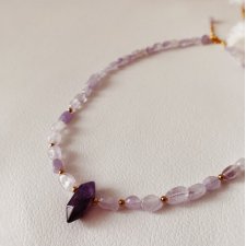 Naszyjnik choker z ametystu z grotem