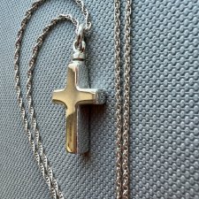 Modern Cross Sterling Silver Necklace ❤ Naszyjnik z krzyżykiem, mocne wykonanie ❀ڿڰۣ❀ Srebro 925.