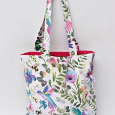 Torba na zakupy shopperka ekologiczna torba zakupowa na ramię bawełniana torba kolibry