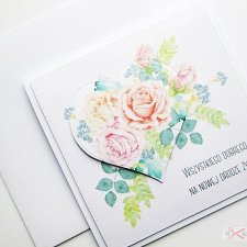 Kartka Ślubna z różami - koperta
