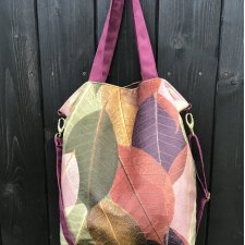 Torba hobo XXL - print jesienne liście