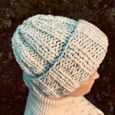 ZIMOWA CZAPKA BEANIE MELANŻ ECRU