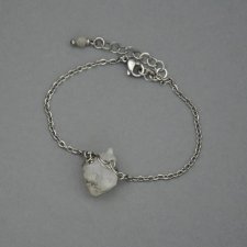 Bransoletka Talizman z surowym cytrynem, wire wrapping, stal chirurgiczna cutryn