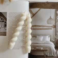 ŚWIECZKA TRADYCYJNA PROSTA DŁUGA ŚWIECA SOJOWA DEKORACYJNA NATURALNA TWIST VERSO