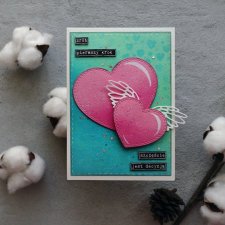 Kolorowa kartka Walentynkowa z sercami