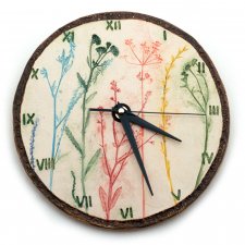 Zegar ścienny kuchenny, kolorowa łąka