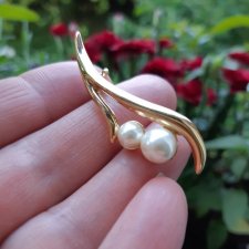 dwie perły - elegancka broszka