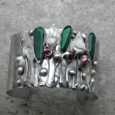 Malachit /masa perłowa - BRANSOLETA MANKIET CUFF
