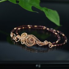 Różowa mgławica - asymetryczna bransoletka rose gold filled