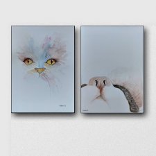 Koty- dwie akwarele