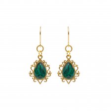 Błyszczące i eleganckie kolczyki pozłacane Arrabiana Emerald.