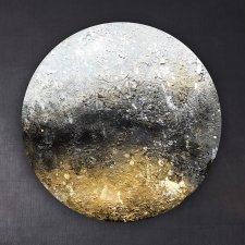 MISTY ROAD - Nowoczesny Obraz w Kole Abstrakcyjny Złoto Średnica 100 cm