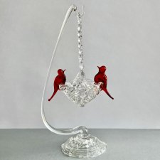Italy Art glass-  Red Birds in Love ❤❤ Ręcznie wykonana figurka