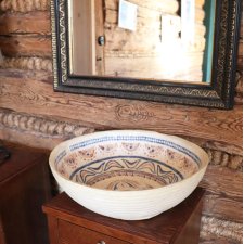 Umywalka 45 cm Hafty, umywalka nablatowa, umywalka ceramiczna, wolnostojąca, umywalka gliniana, umywalka ręcznie robiona