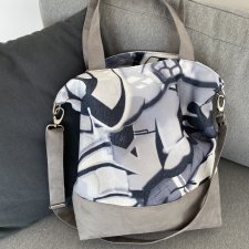 Torba hobo XXL - print graffiti monochromatyczne