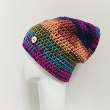 Czapka beanie smerf kolorowa szydełkowa uniseks