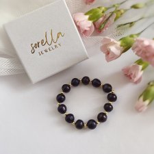 Bransoletka z ciemnych pereł na gumce