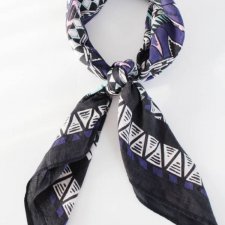 chusta vintage bandana bawełniana aztecka geometryczna printy