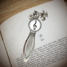 Zakładka do książki - Klucz wiolinowy - lilia