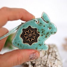 3 zajączki wielkanocne - ceramiczne ozdoby wiszące