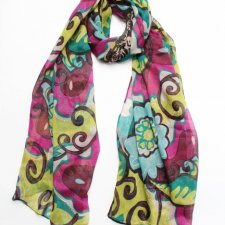 SZAL vintage  zwiewny kolorowy