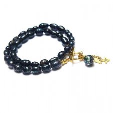 Pearls /navy blue/ perły naturalne vol. 6-choker