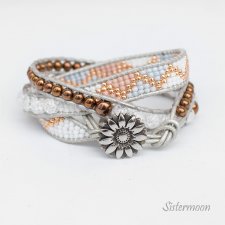 Bransoletka owijana boho Pastel Rose Gold